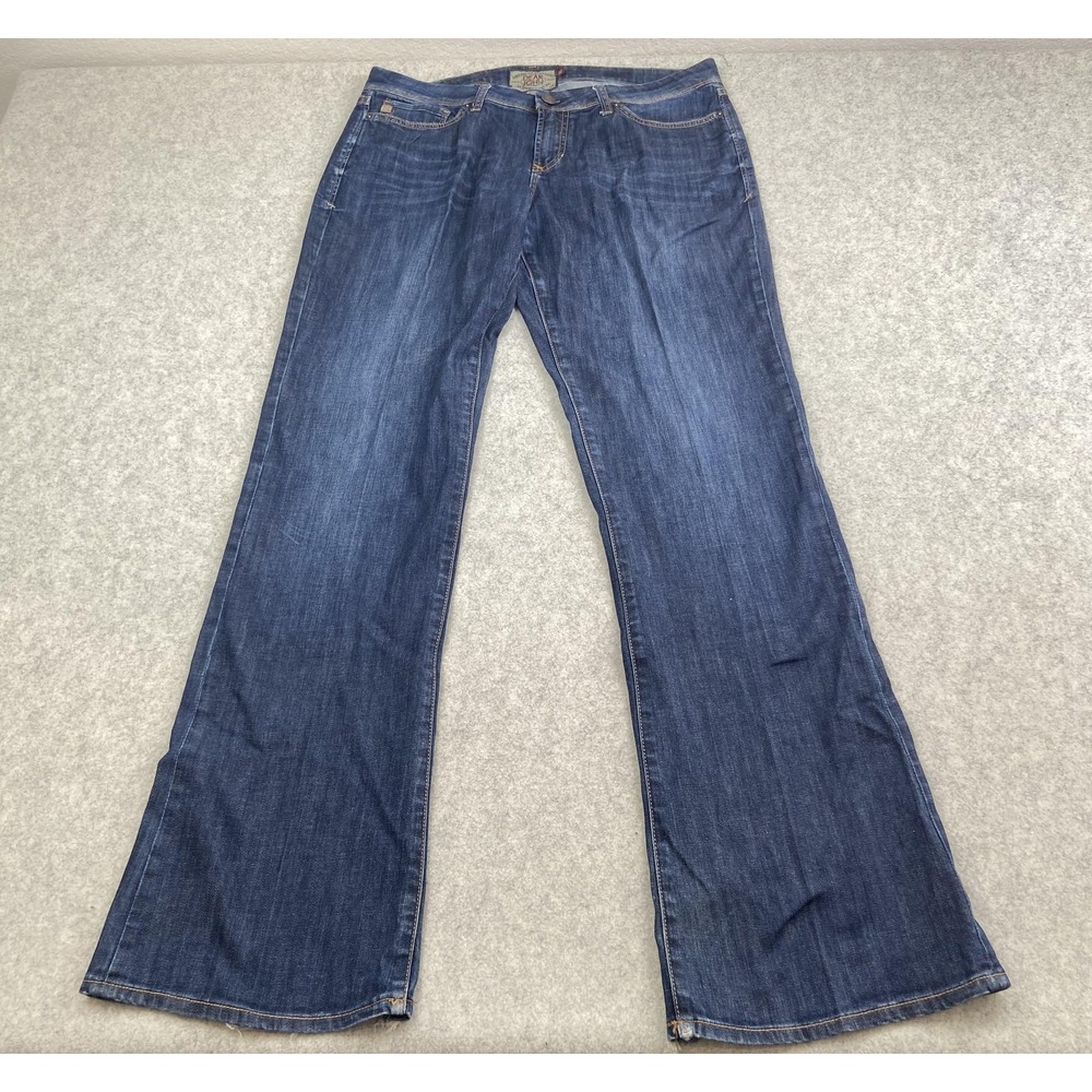 Dear John Jeans Womens 30 (34x34) Blue Med Wash Mid Rise Bootcut Stretch Denim